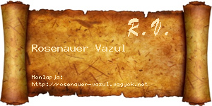 Rosenauer Vazul névjegykártya